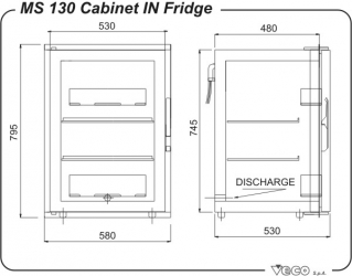 Frigoboat Edelstahl Kühlschrank MS 130 IN ohne Eisfach