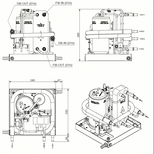 CWS Aquacontrol 161RC EF Kompressor 230 V 50 Hz