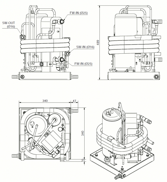 CWS Aquacontrol 301RC EF Kompressor 230 V 50 Hz