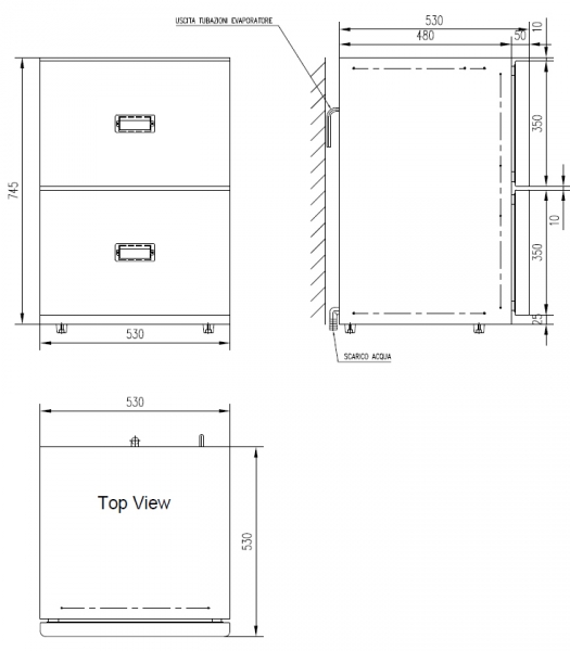 Frigoboat Edelstahl Kühlschrank MS 130 2D mit Schubladen