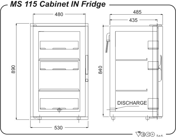 Frigoboat Edelstahl Kühlschrank MS 115 IN ohne Eisfach