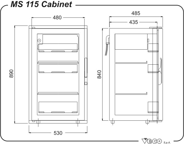 Frigoboat Edelstahl Kühlschrank MS 115 mit Eisfach