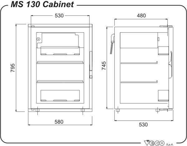 Frigoboat Edelstahl Kühlschrank MS 130 mit Eisfach